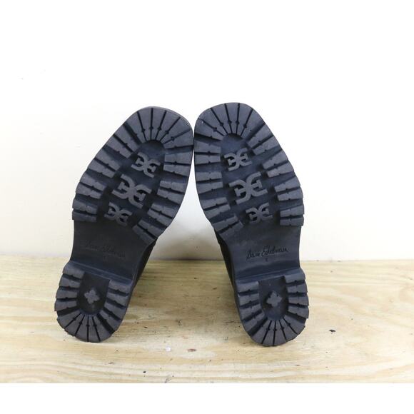 Sam Edelman Boots 8 Black Leather Laguna Chelsea Lug Sole Platform Ankle Shoes - Picture 6 of 8